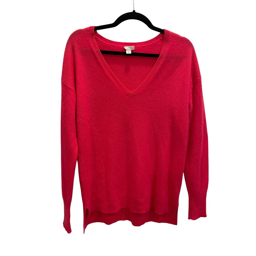 Halogen Nordstrom 100% Cashmere V-Neck Sweater Pink Medium - Picture 2 of 4